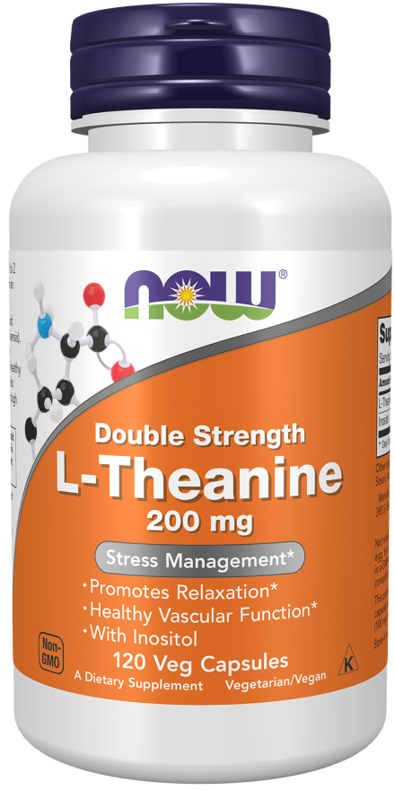 NOW FOODS L-THEANINE, DOUBLE STRENGTH 200 MG