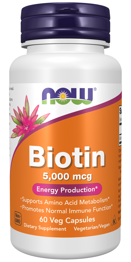 NOW FOODS BIOTIN 5,000 MCG 60 VEG CAPSULES