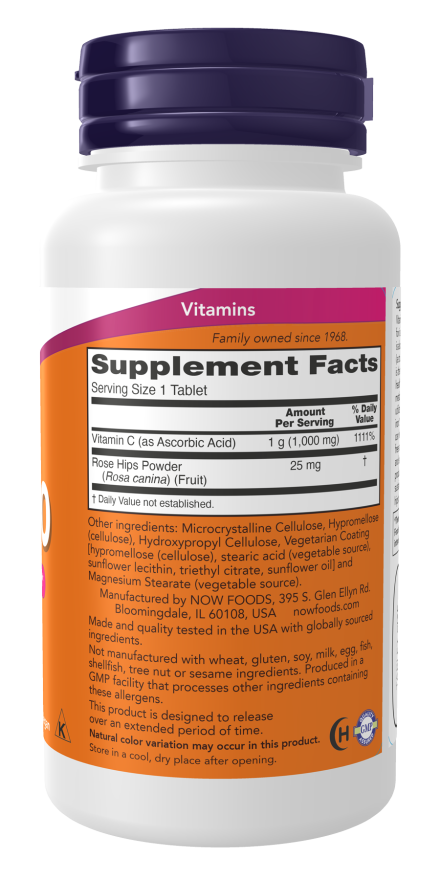 NOW FOODS VITAMIN C-1000 SUSTAINED RELEASE 100 TABLETS