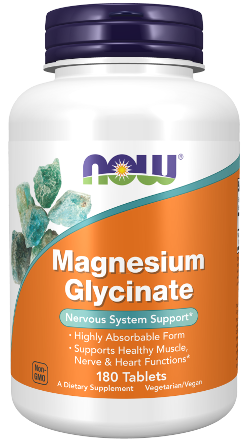 NOW FOODS MAGNESIUM GLYCINATE 180 TABLETS