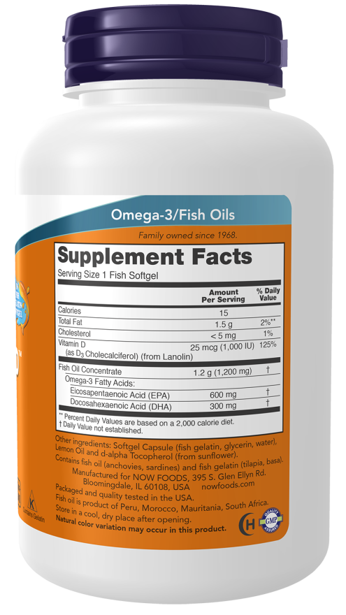 NOW FOODS ULTRA OMEGA 3-D™ FISH OIL (FISH GELATIN) FISH 90 SOFTGELS
