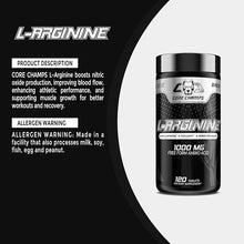 Core Champs L-Arginine 1000mg 120 Tablets Nitric Oxide Booster