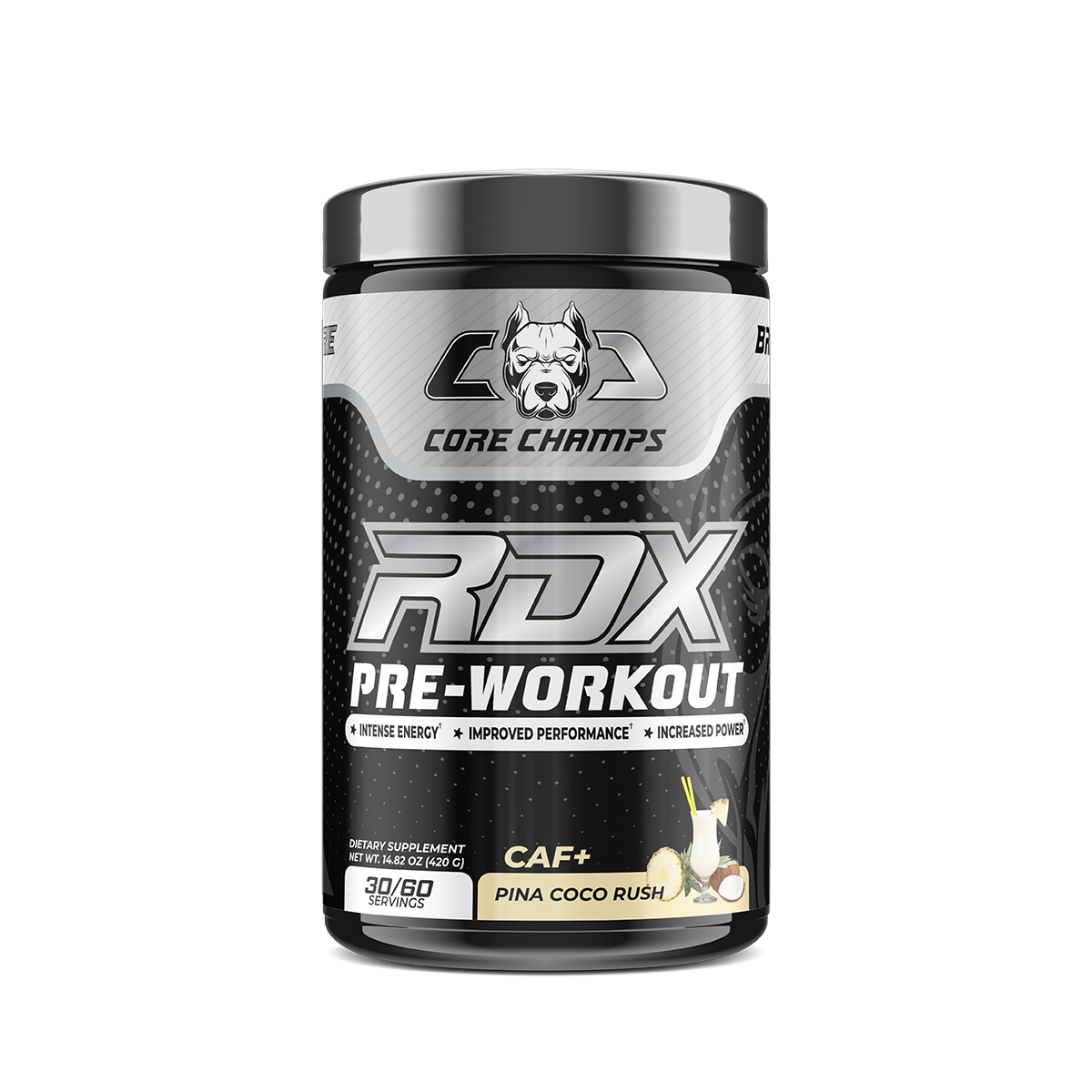 أقوى مكمل غذائي قبل التمرين من CORE CHAMPS RDX CAF+ 400MG Caffeine