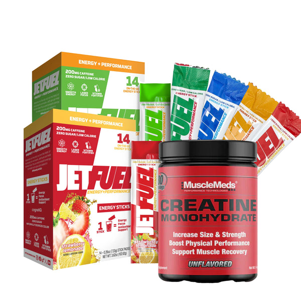 Energy and focus GAT Jetfuel sticks + MuscleMeds Creatine BUNDLE