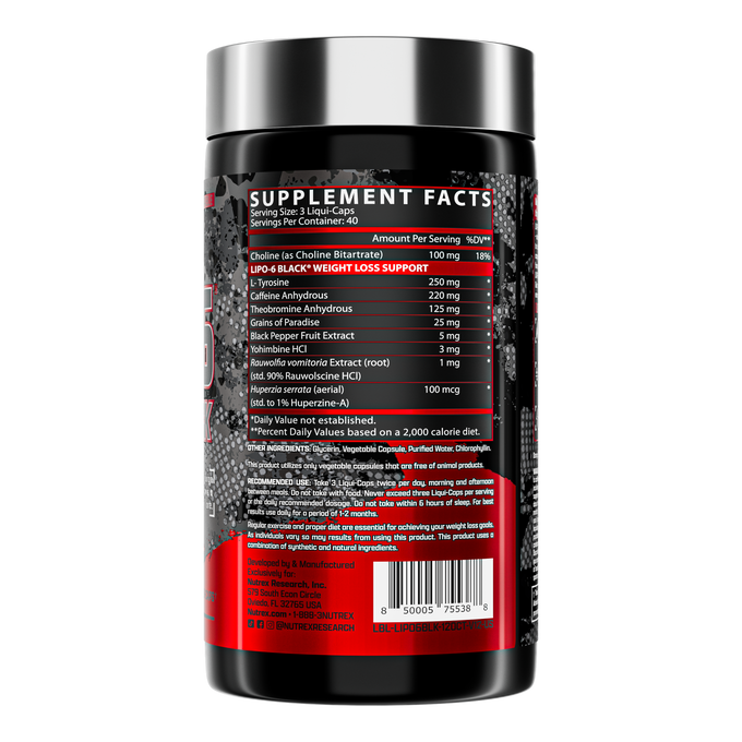 Nutrex Research Lipo 6 Black 120 Capsules