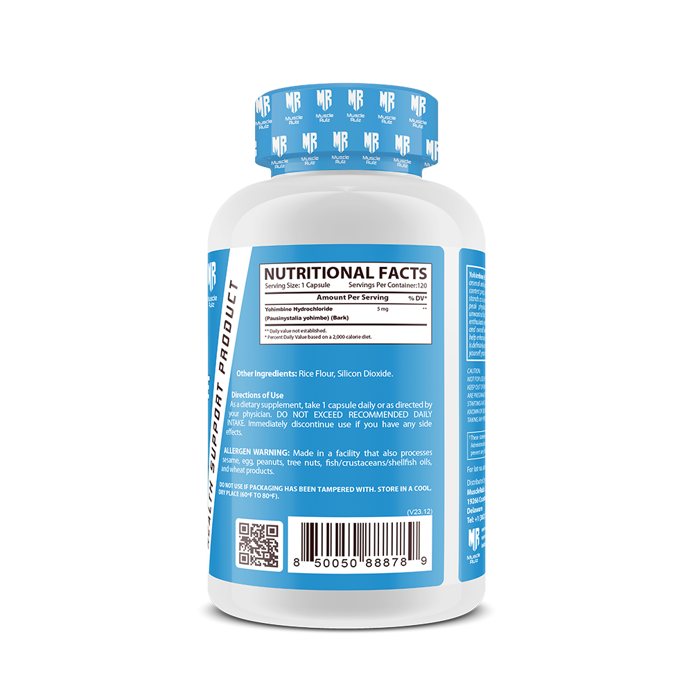 Muscle Rulz YOHIMBINE HCL 5MG 120 Capsules