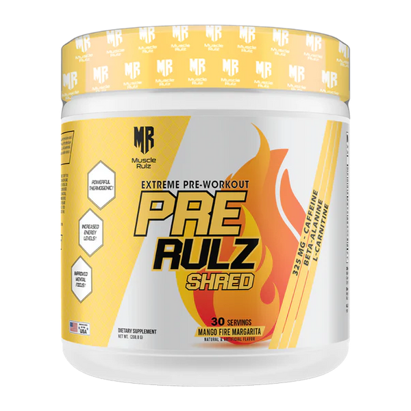 Muscle Rulz PRE RULZ Shred 30 Servings Pre-Workout with Fat Burner ...