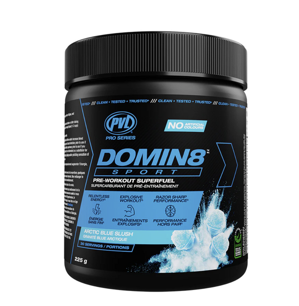 Pro Series DOMIN8 Sport Pre-workout 225g - Artic Blue Slush - Superfuel