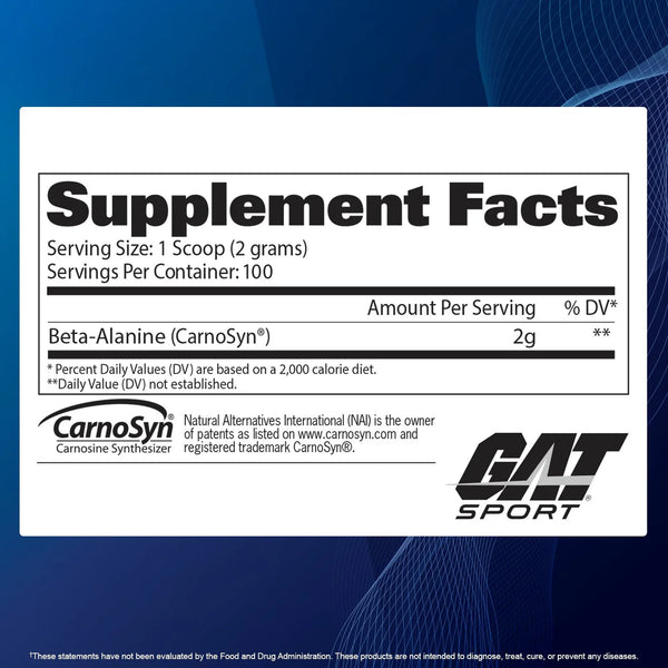 Gat Sport Essential Beta Alanine 200 grams Building Block of Carnosine