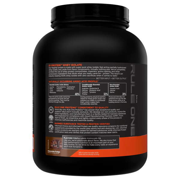 Rule1 One Proteins, R1 Protein - 100% Isolate and Hydrolysate Protein Powder 5lbs