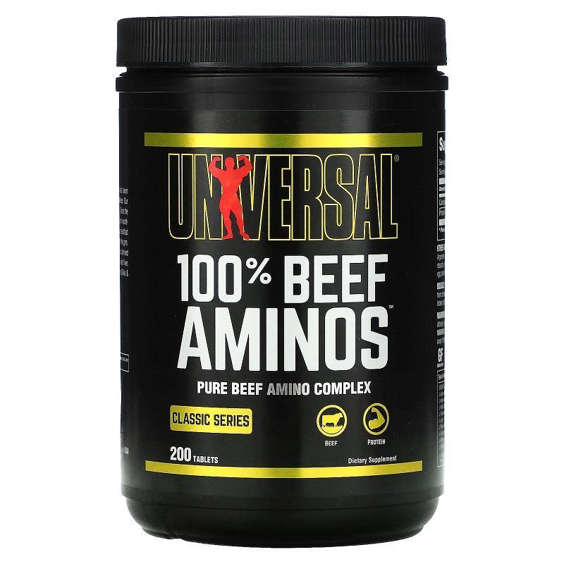 Universal Nutrition 100% Beef Aminos Pure Beef Amino Complex 200 Tablets