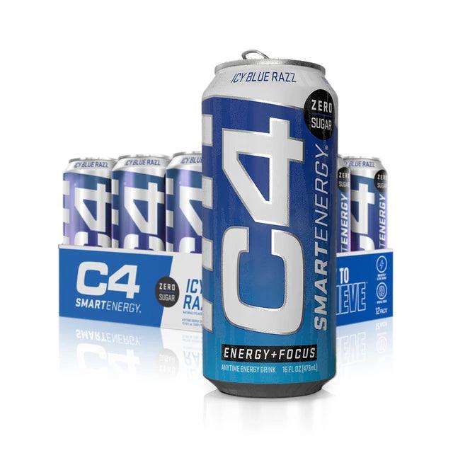 Cellucor C4 Smart Energy Carbonated Ready To Drink Icy Blue Razz