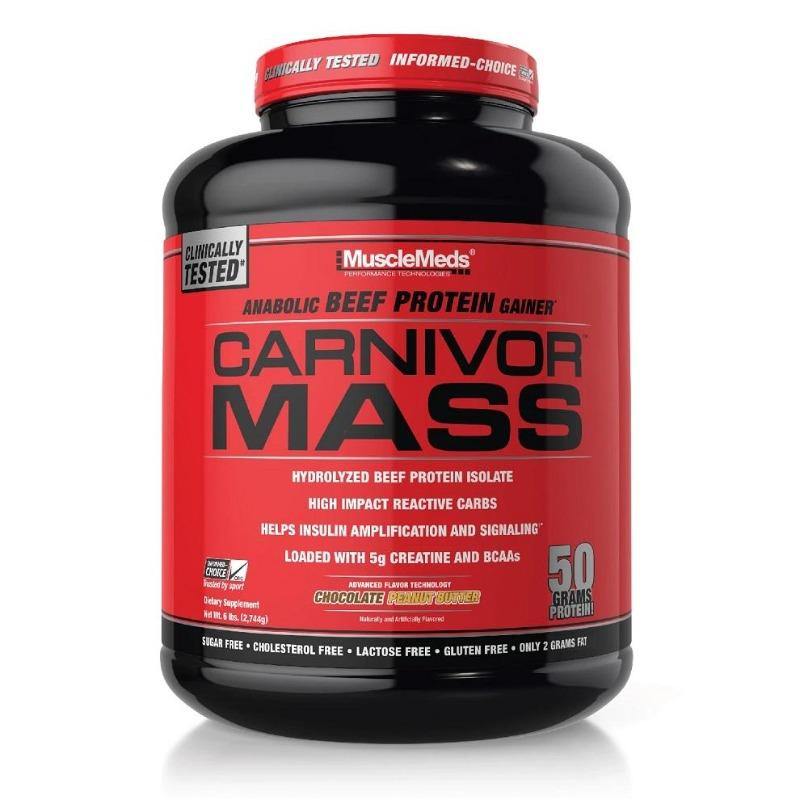 MuscleMeds Carnivor Mass 6lbs 100% Pure Beef Protein Chocolate Fudge
