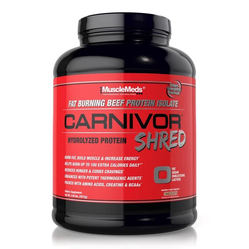 MuscleMeds Carnivor Shred Zero Fat 100% Pure Beef Protein Isolate 4lbs Chocolate