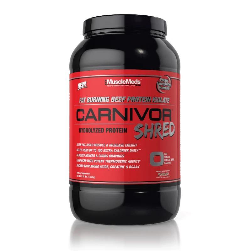 MuscleMeds Carnivor Shred Zero Fat 100% Pure Beef Protein Isolate 2lbs Chocolate