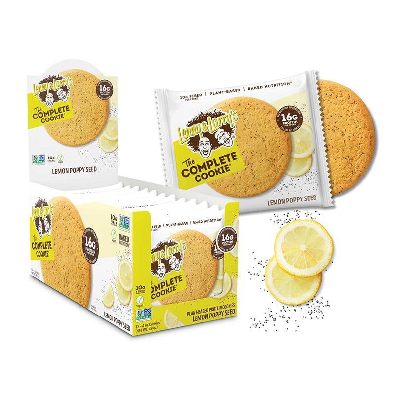 Lenny & Larry's The Complete Cookies- Box of 12 Cookies Lemon Poppy Seed