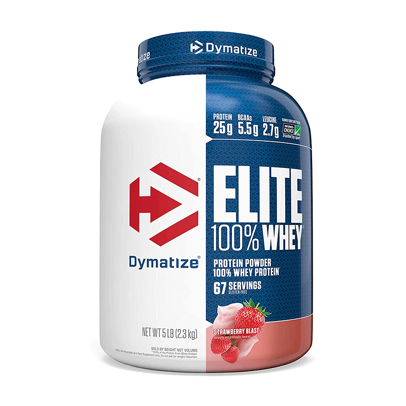 Dymatize Elite 100% Whey Protein 5lbs Strawberry Blast