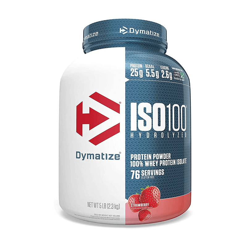 Dymatize ISO 100 Hydrolyzed Whey Isolate 5lbs Delicious Strawberry