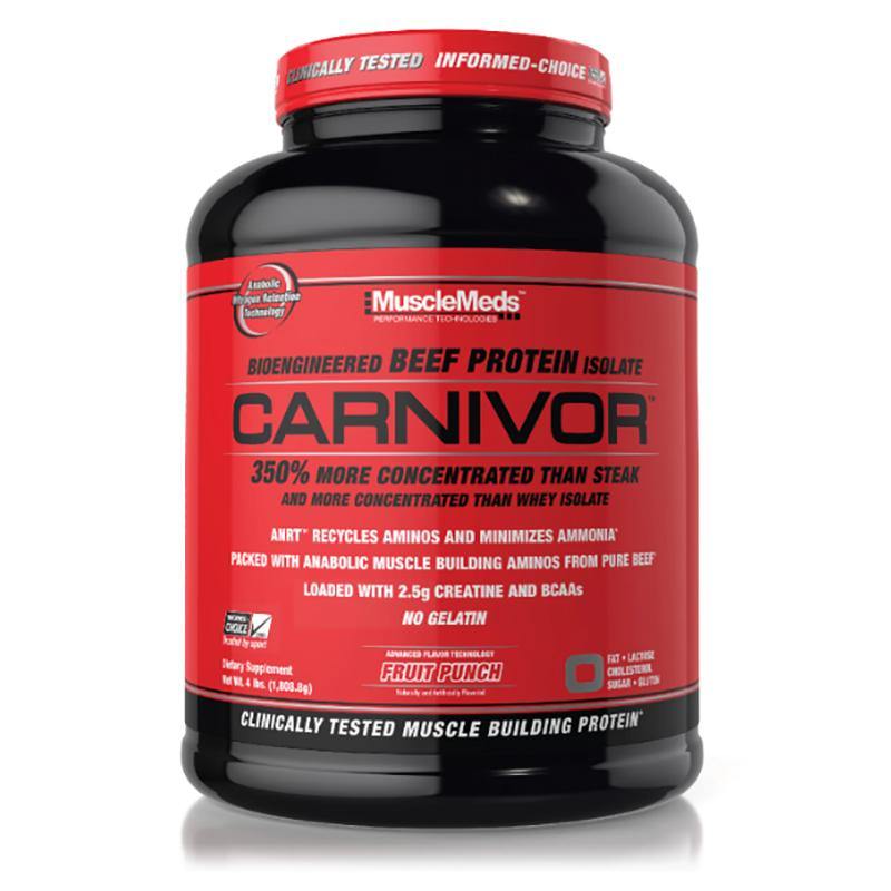 MuscleMeds Carnivor 4lbs 100% Pure Beef Protein Isolate Fruit Punch