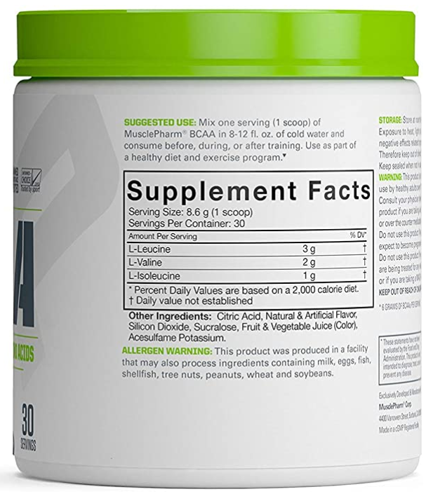 MUSCLEPHARM-BCAA ESSENTIALS POWDER 30SV freeshipping - JNK Nutrition