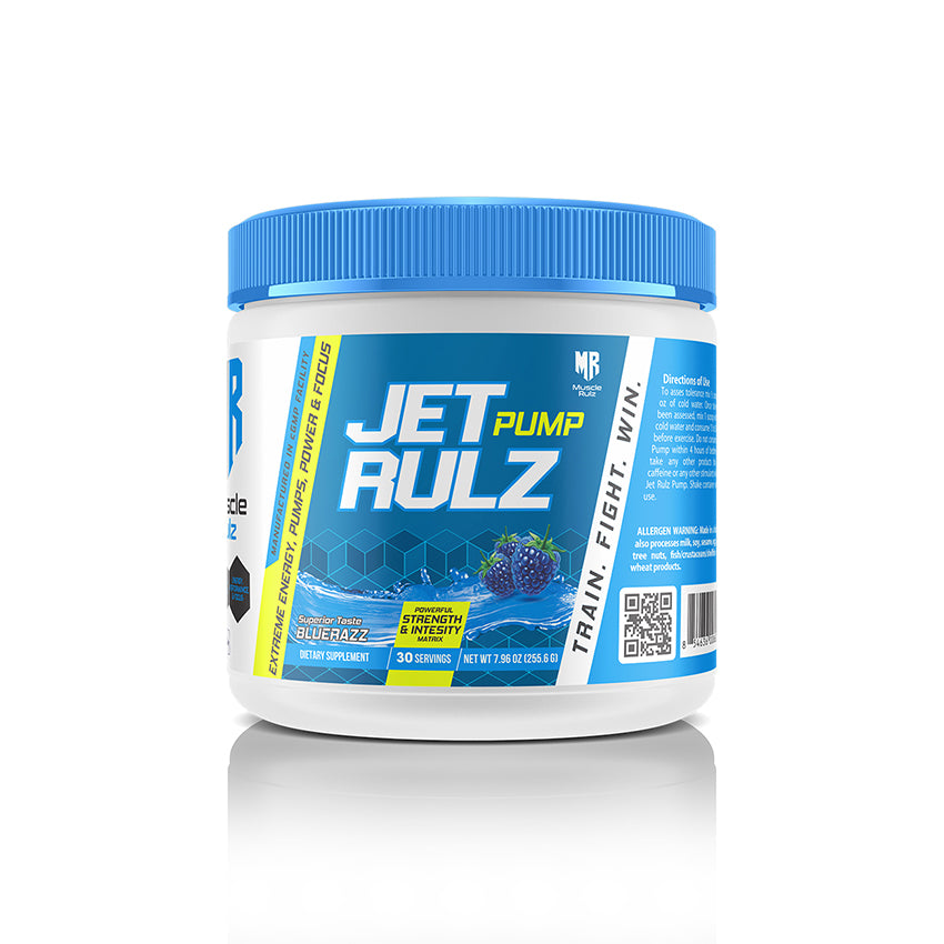 Muscle Rulz Jet Rulz Pump stim-free pre-workout Blue Razz