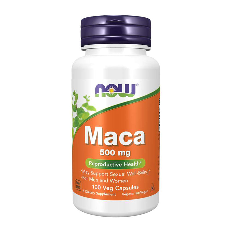 NOW MACA 500mg Reproductive Health Support 100 Veg Capsules