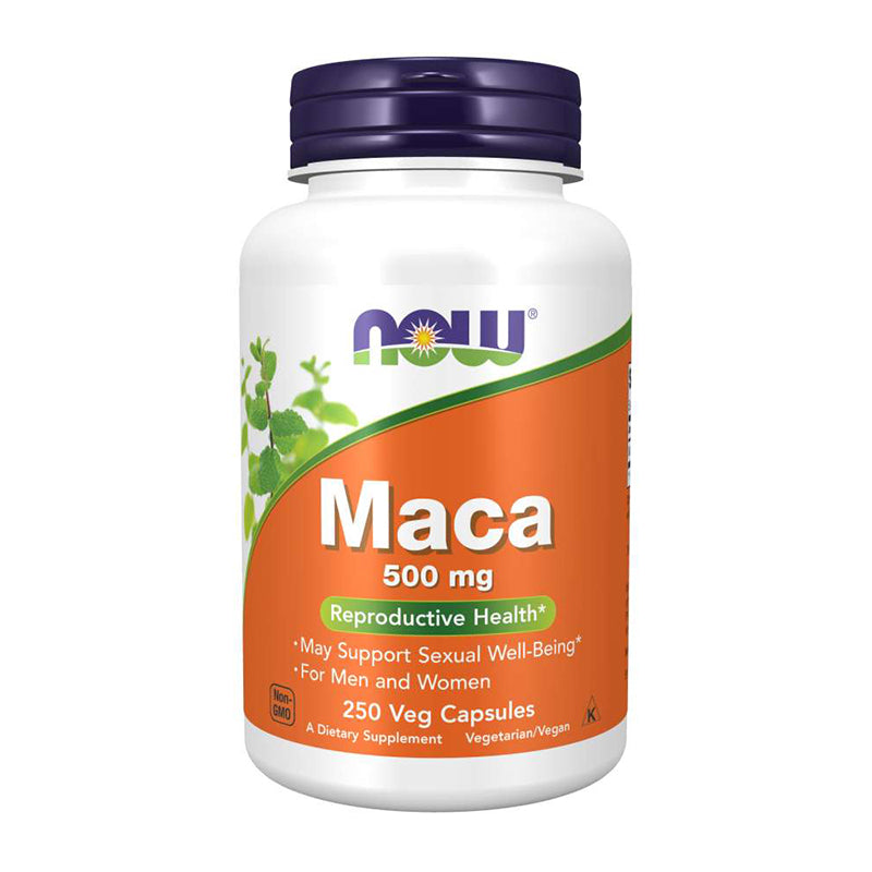 NOW MACA 500mg Reproductive Health Support 250 Veg Capsules