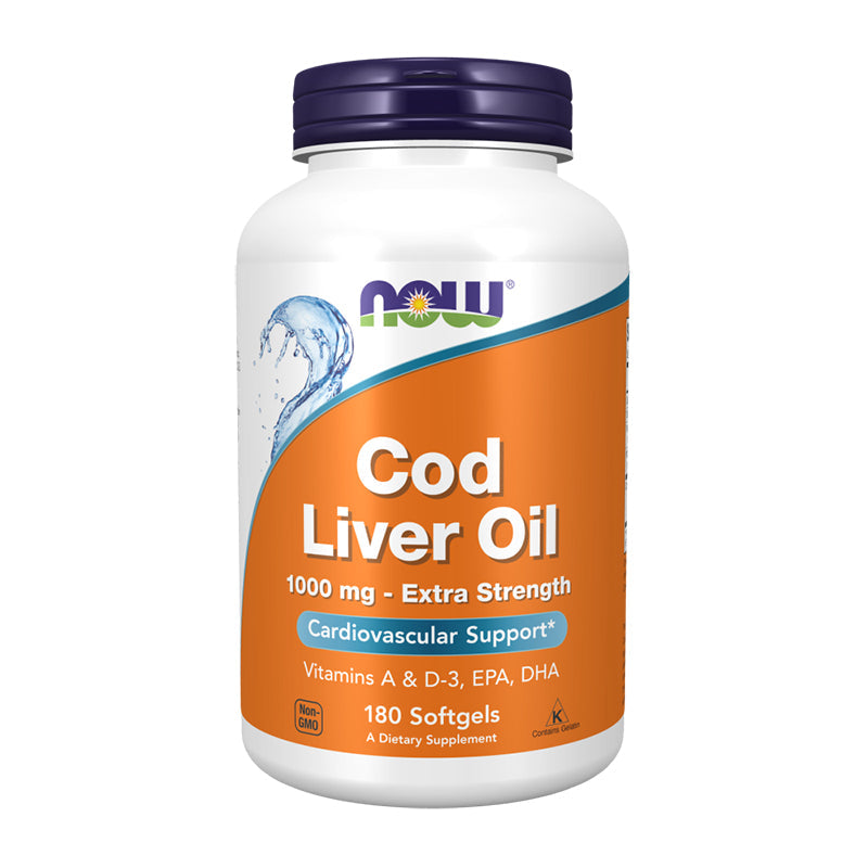 NOW Cod Liver Oil, Extra Strength 1,000 mg 180 Softgels