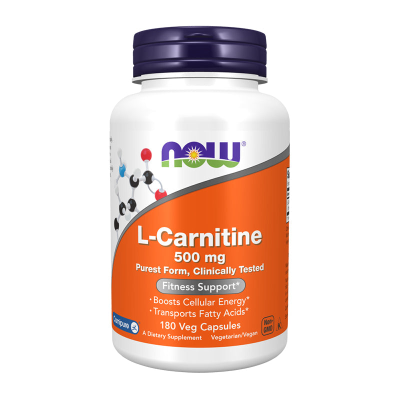 NOW L-Carnitine 500 mg 180 Veg Capsules