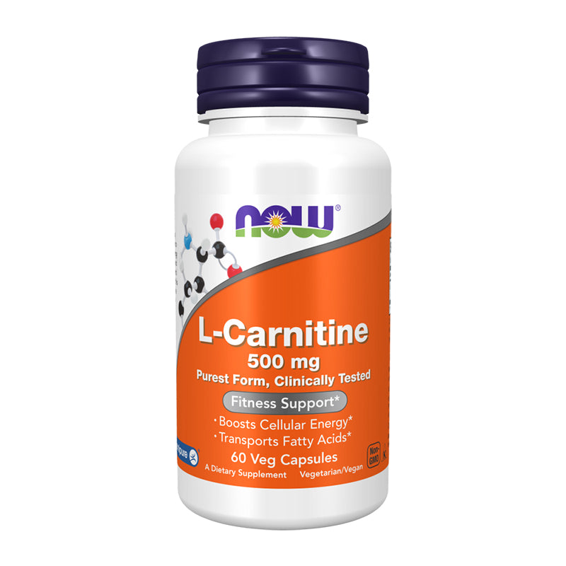 NOW L-Carnitine 500 mg 60 Veg Capsules