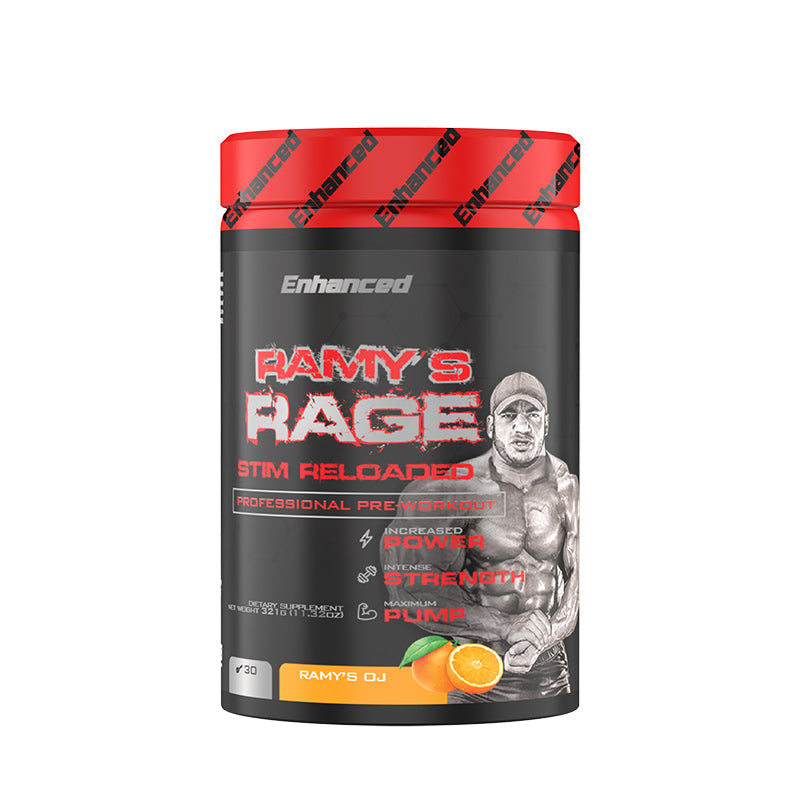 Enhanced Ramy's Rage Stim Reloaded Pre-workout 30 Servings Orange Juice