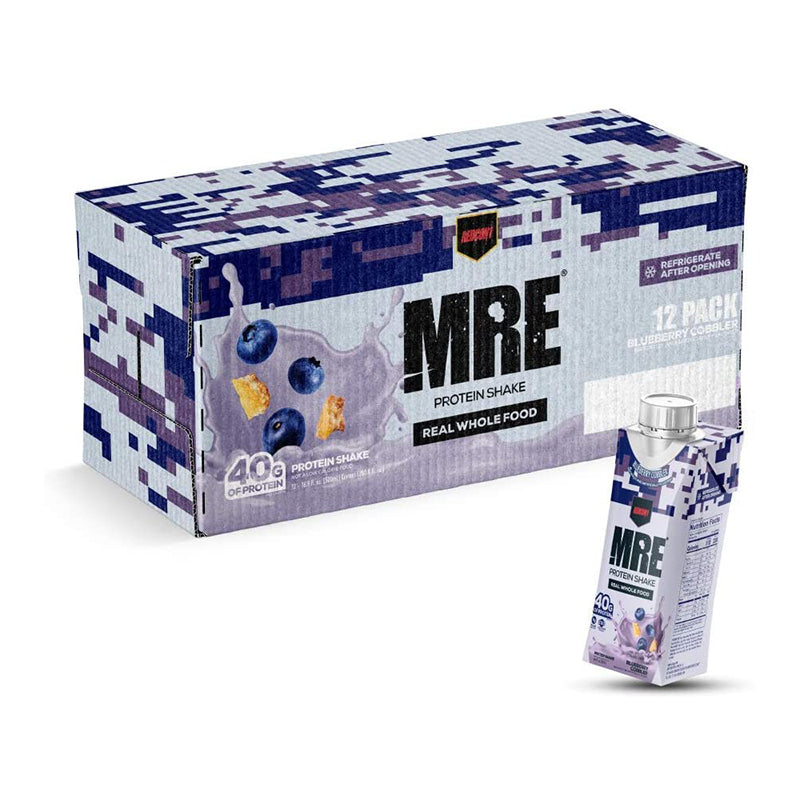 Redcon1 MRE Protein Shake Real Whole Food RTD Pack of 12 Blueberry Cobbler