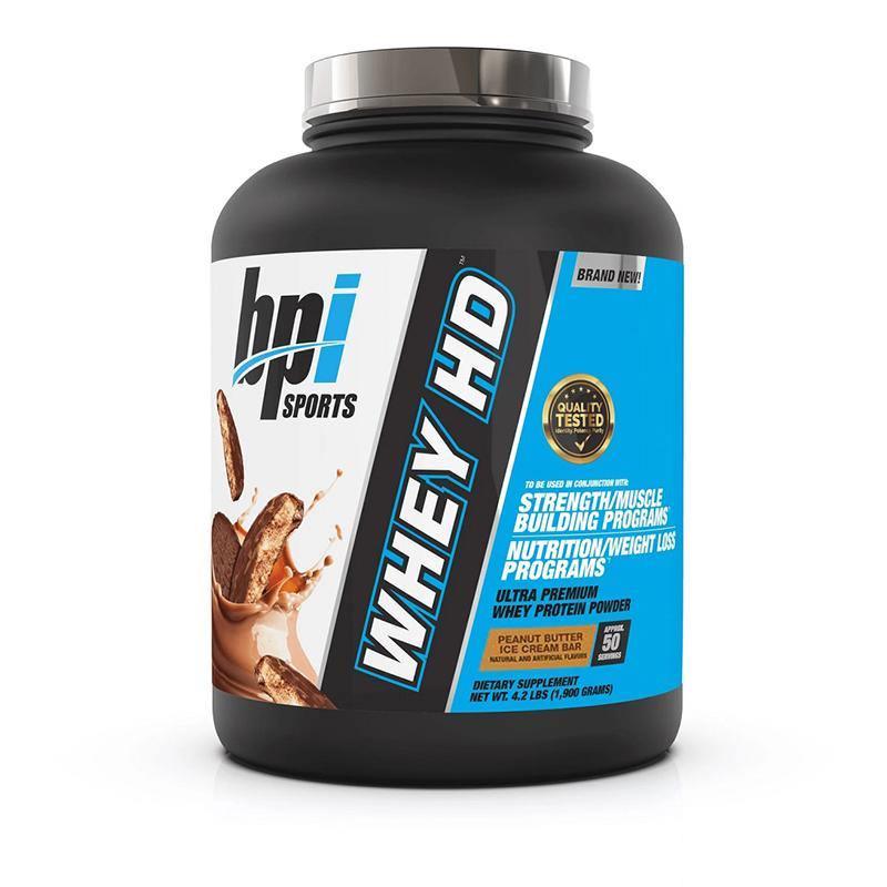 Bpi sports whey hd 50 servings whey protein peanut butter ice cream bar