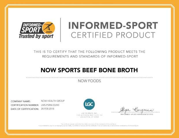 NOW Sports Bone Broth Beef Powder 1.2 lbs Bone Powder