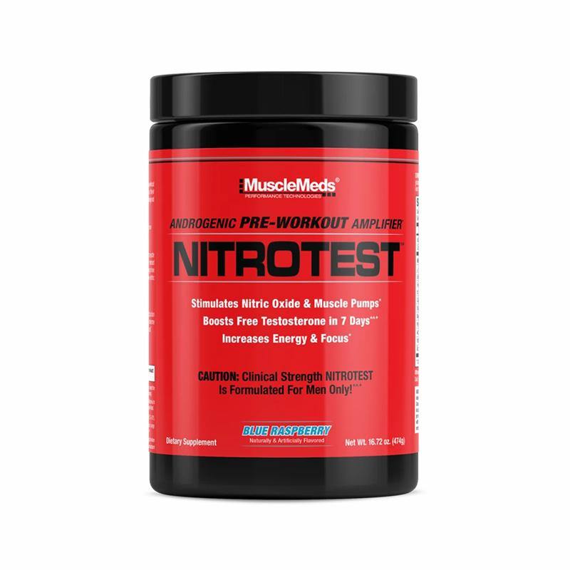 MUSCLEMEDS NITROTEST Androgenic Pre-workout Amplifier Blue raspberry