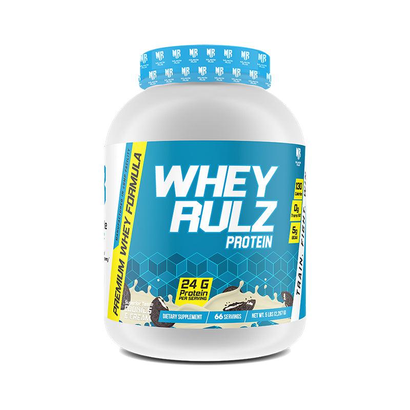 Muscle Rulz Whey Rulz Protein 5lbs 24 gram Protein Cookies & Cream