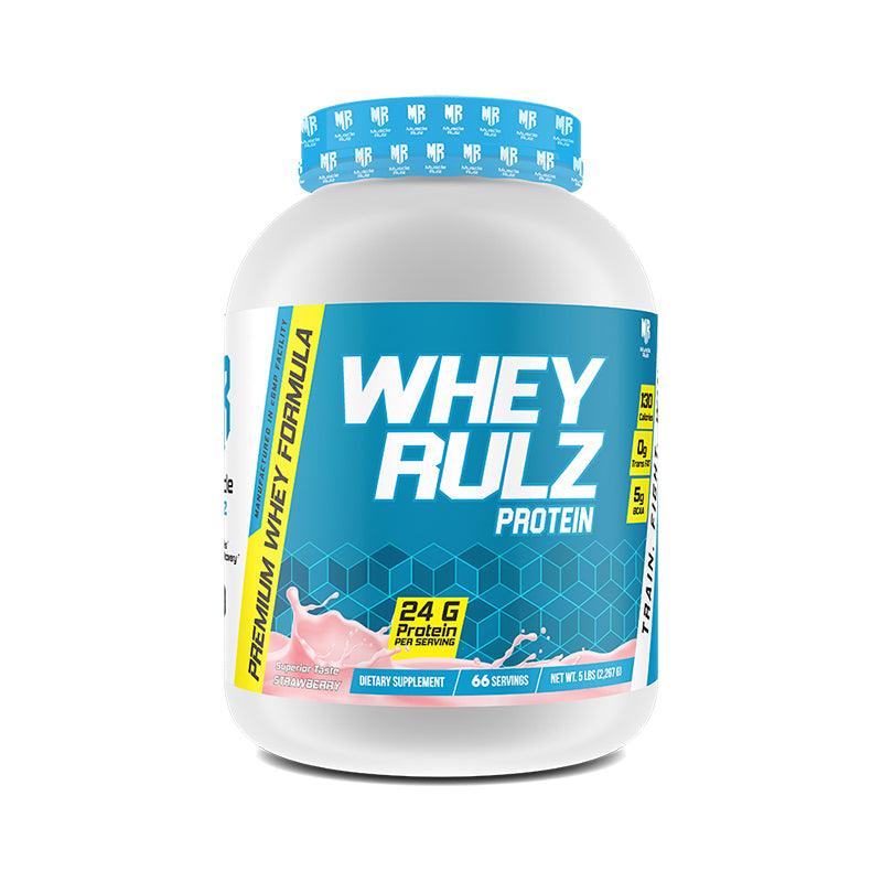 Muscle Rulz Whey Rulz Protein 5lbs 24 gram Protein Strawberry